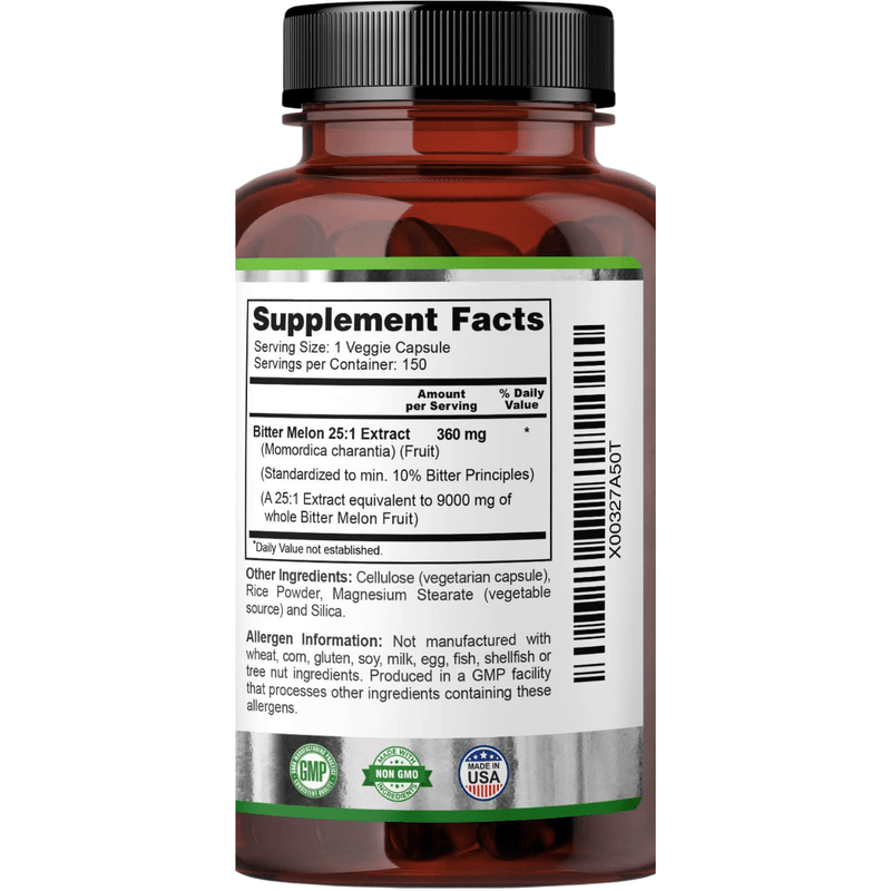 Zazzee Extra Strength Bitter Melon 9000 mg - 150 Cápsulas Vegetales - Puro Estado Fisico