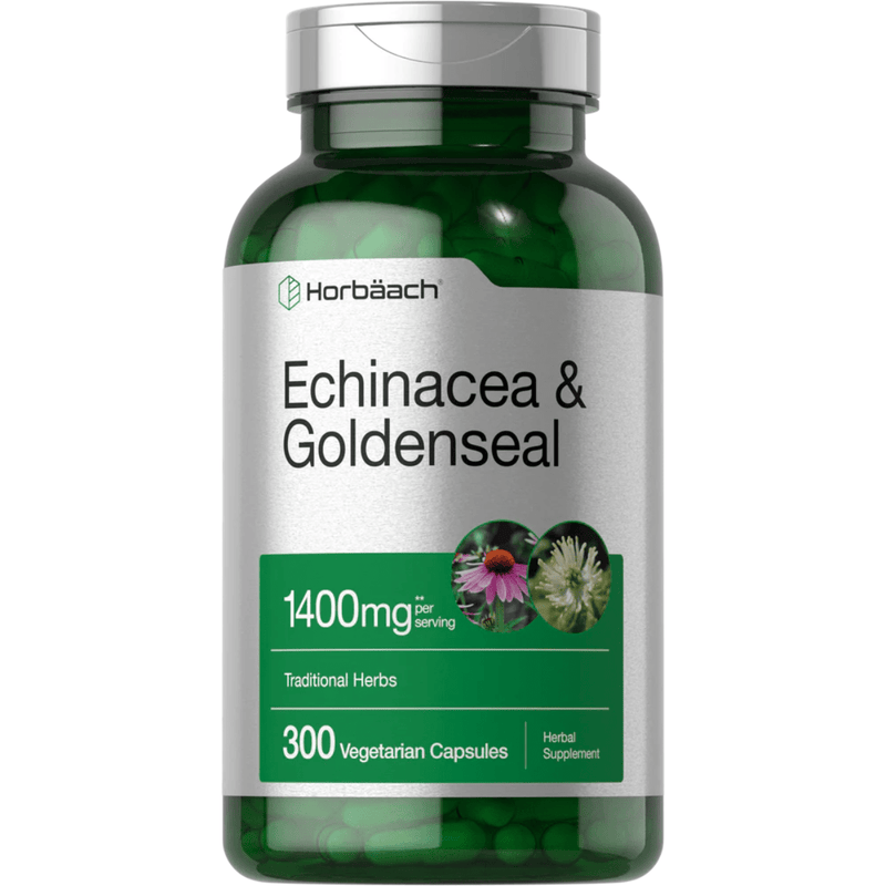 Horbaach Echinacea And Goldenseal - 300 Cápsulas Vegetarianas - Puro Estado Fisico