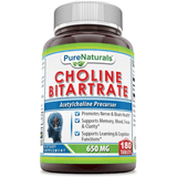 Pure Naturals Choline Bitartrate - 180 Tabletas - Puro Estado Fisico