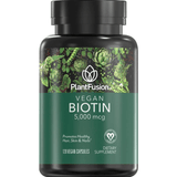 PlantFusion Vegan Biotin 5000 mcg - 120 Cápsulas Veganas - Puro Estado Fisico