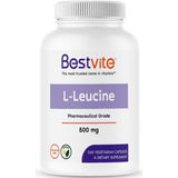 Besvite L-Leucine 500 mg - 240 Cápsulas Vegetarianas - Puro Estado Fisico