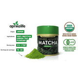 AprikaLife 100% Organic Japanese Matcha Green Tea - Puro Estado Fisico