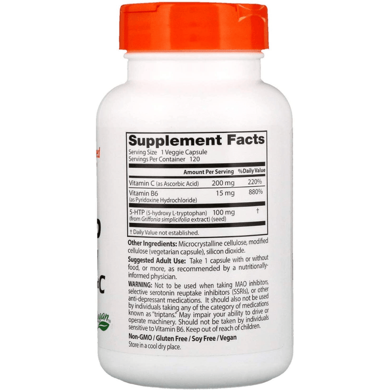 Doctor’s Best 5-HTP Enhanced With Vitamins B6 And C - 120 Cápsulas Vegetales - Puro Estado Fisico