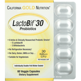 California Gold Nutrition Probioticos 30 mil millones de UFC (Probiotics -30 Billion CFU ) - 60 Cápsulas Vegetales - Puro Estado Fisico