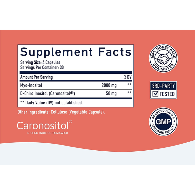 SMNutrition Inositol - 120 Cápsulas - Puro Estado Fisico