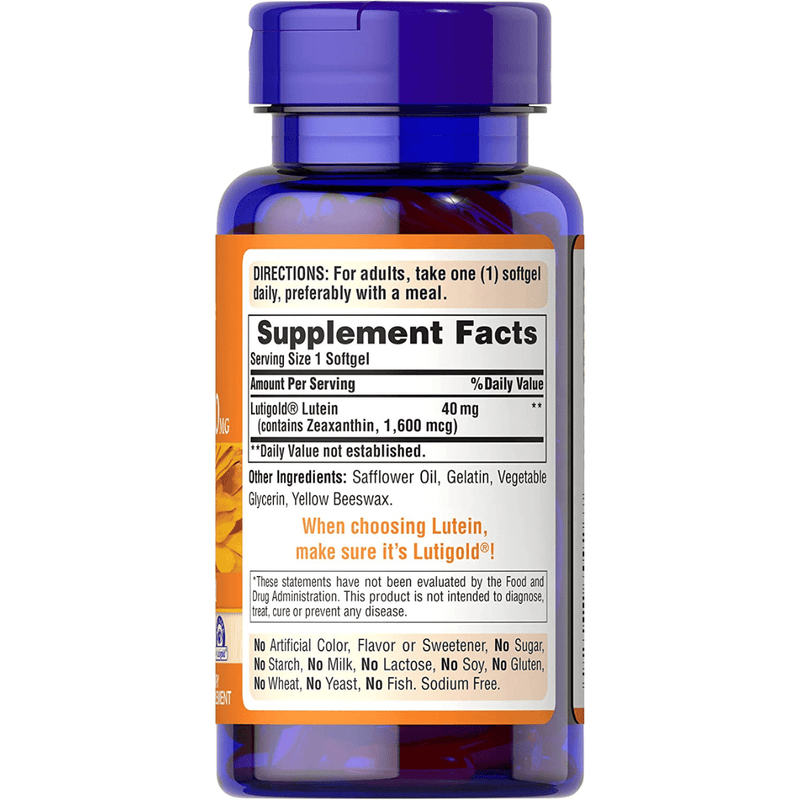 Puritans Pride Luteina 40 mg - 120 Cápsulas Blandas - Puro Estado Fisico