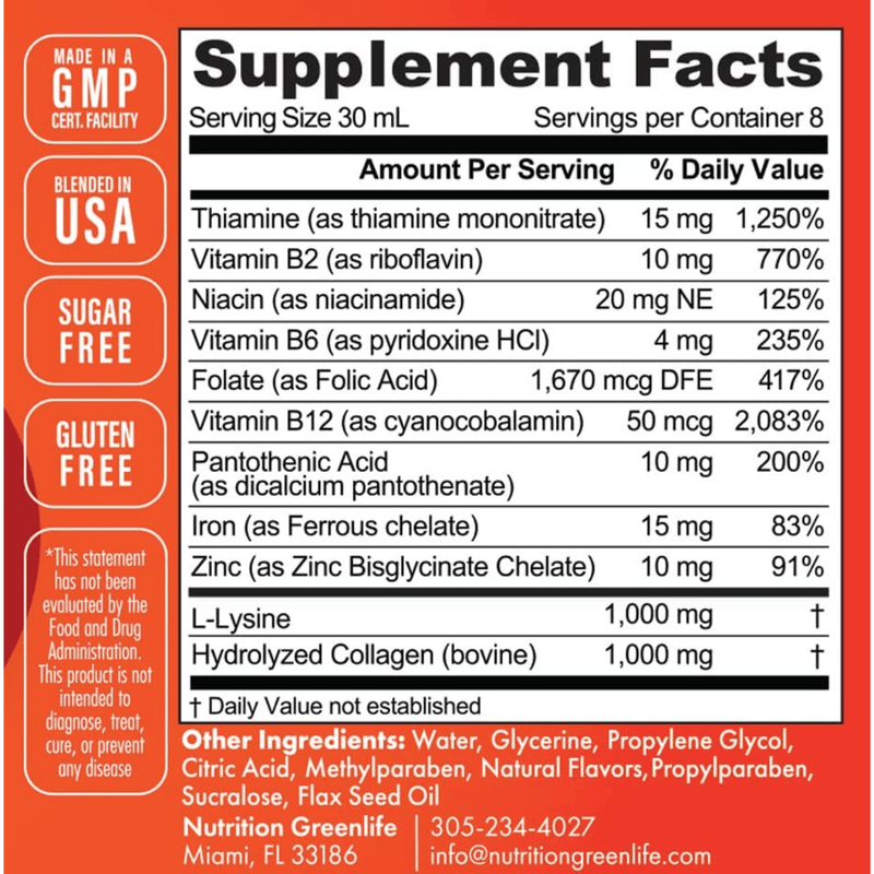 Nutrition GreenLife Appetite Booster with Omega 3,6,9 + Vitamins - Naranja - 240 ml - Puro Estado Fisico