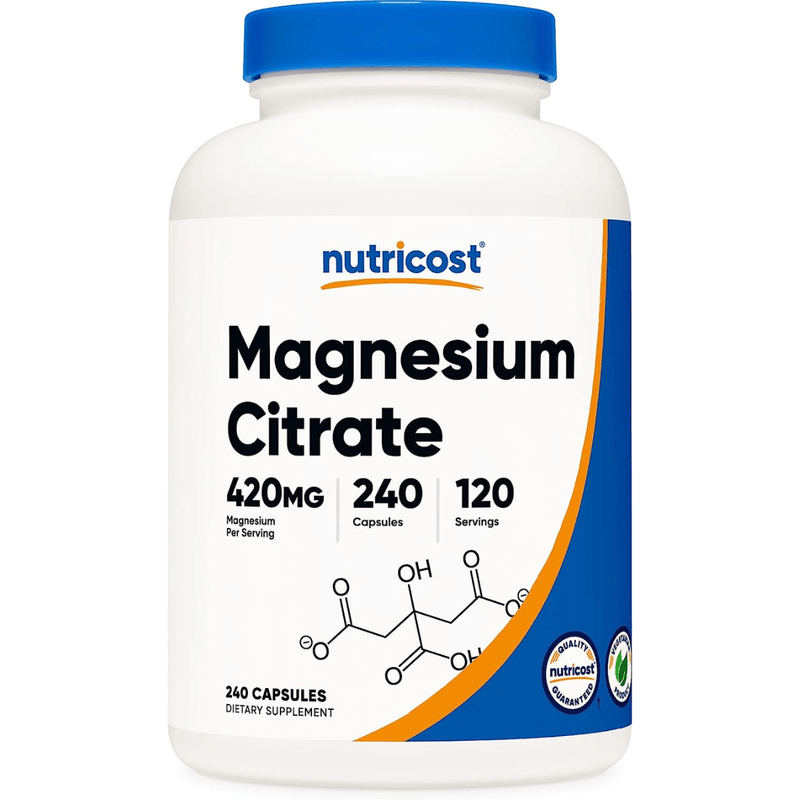 Nutricost Citrato de Magnesio 420 mg - Puro Estado Fisico