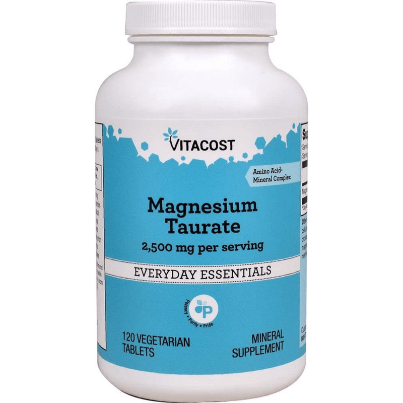 Vitacost Taurato de Magnesio - 120 Tabletas Vegetarianas - Puro Estado Fisico