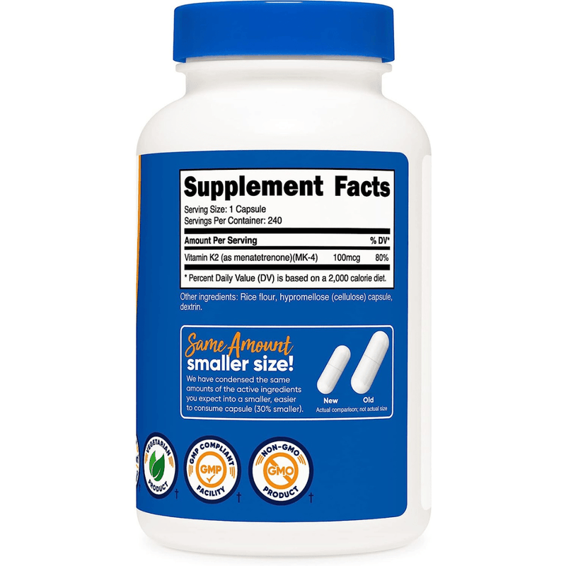 Nutricost Vitamina k2 (MK-4) - 240 Cápsulas - Puro Estado Fisico