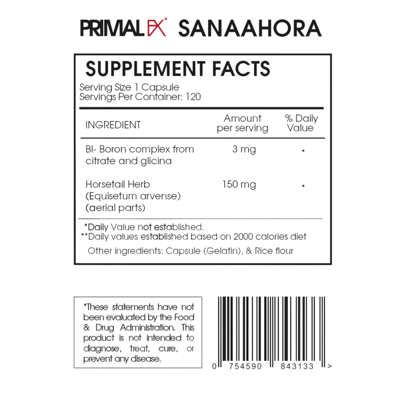 PrimalFX Boro con Silice 153 mg - 120 Cápsulas - Puro Estado Fisico