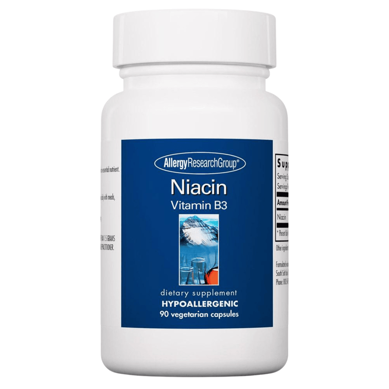 Allergy Research Group Niacina - 250 mg - 90 Cápsulas - Puro Estado Fisico