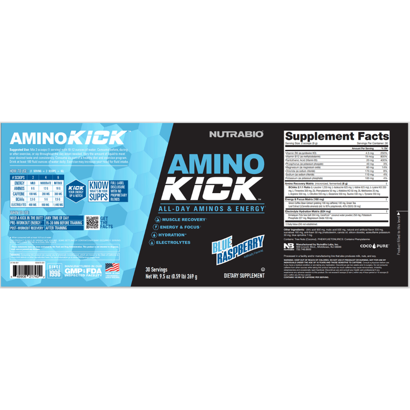 NutraBio Amino Kick - Puro Estado Fisico