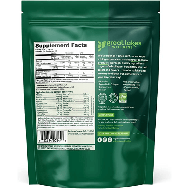 Great Lakes Gelatin Colágeno Variado 12 Paquetes Puro Estado Fisico