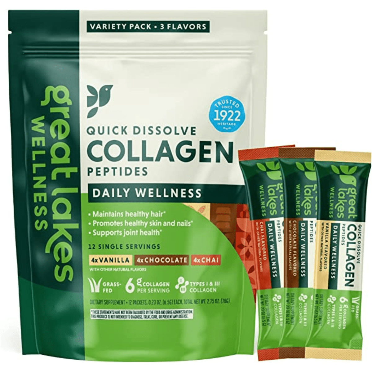 Great Lakes Gelatin Colágeno Variado 12 Paquetes Puro Estado Fisico