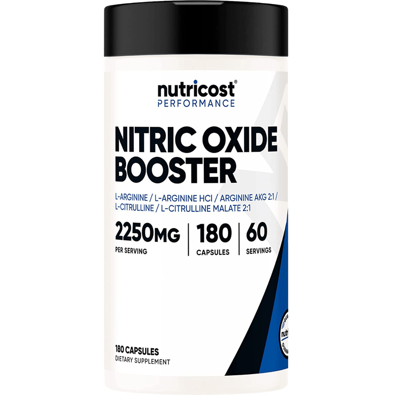 Nutricost Potenciador de Óxido Nítrico 2250 mg - 180 Cápsulas - Puro Estado Fisico