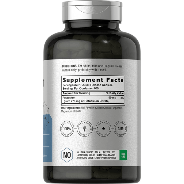 Horbaach Potassium Citrate - 400 Cápsulas - Puro Estado Fisico