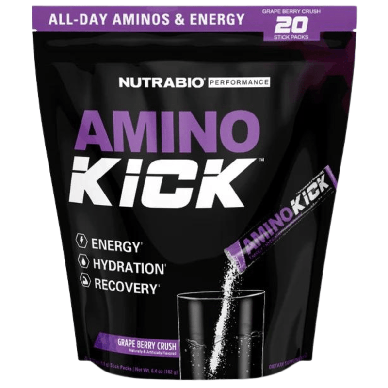 NutraBio Amino Kick - 20 Tubitos - Puro Estado Fisico