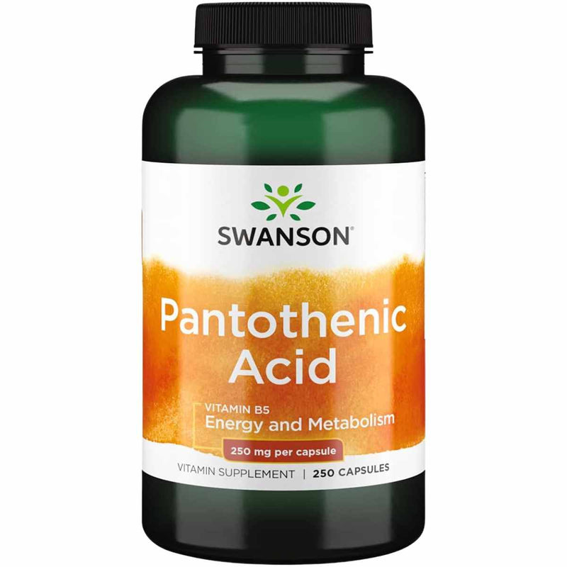 Ácido Pantoténico (Vitamina B-5) 250 mg - 250 Cápsulas - Puro Estado Fisico