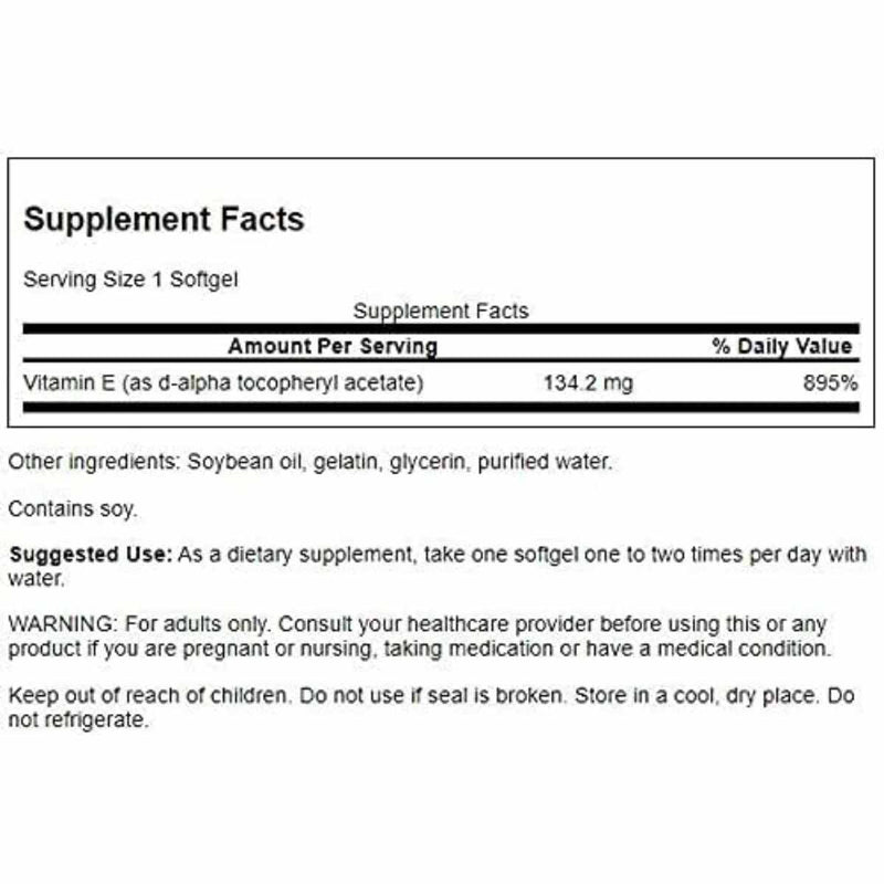 Vitamina E - 100 Cápsulas Blandas - Puro Estado Fisico