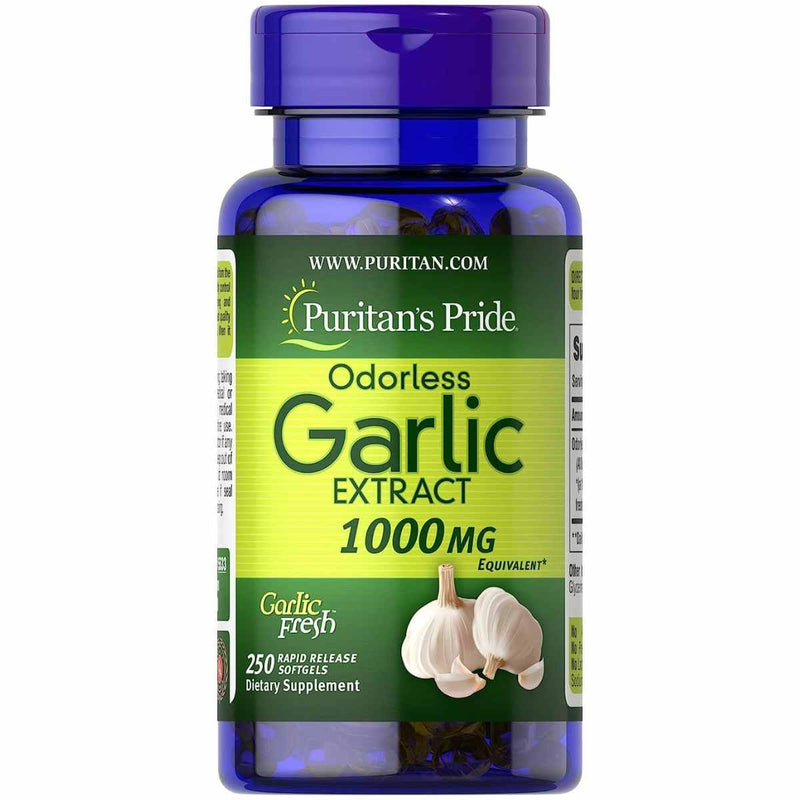 Puritans Pride Odorless Garlic 1000 Mg - 250 Cápsulas Blandas - Puro Estado Fisico