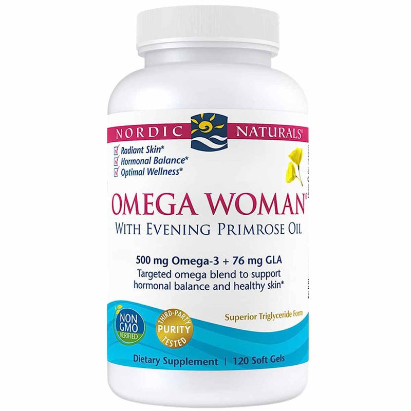 Nordic Naturals Omega para Mujer con Aceite de Onagra - 120 Cápsulas Blandas - Puro Estado Fisico