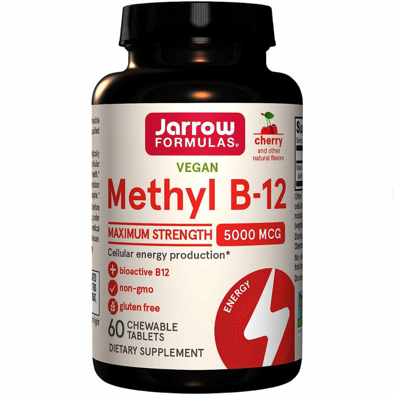 Metil B12 - 5000 mcg - Cereza - 60 Pastillas Masticables - Puro Estado Fisico