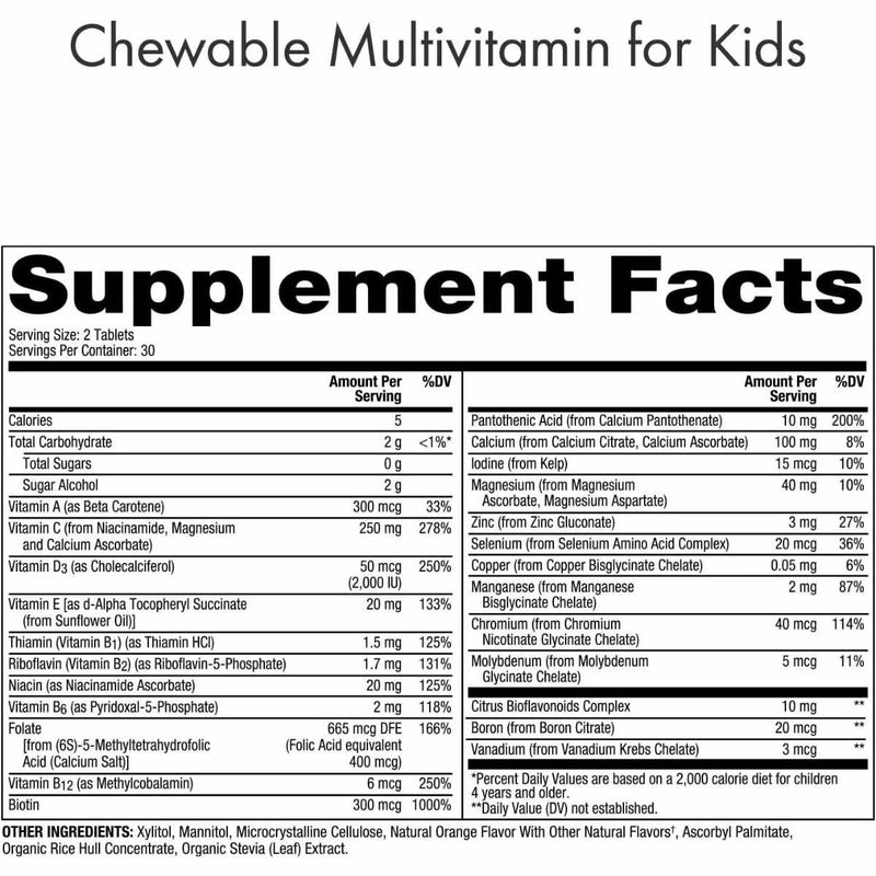 Chewable Multivitamin For Kids - 60 Tabletas - Puro Estado Fisico