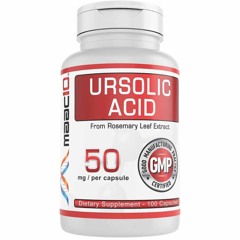 Ácido Ursólico 50 mg 100 Cápsulas Puro Estado Fisico