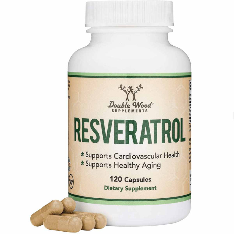 Double Wood Supplements Resveratrol - 120 Cápsulas - Puro Estado Físico