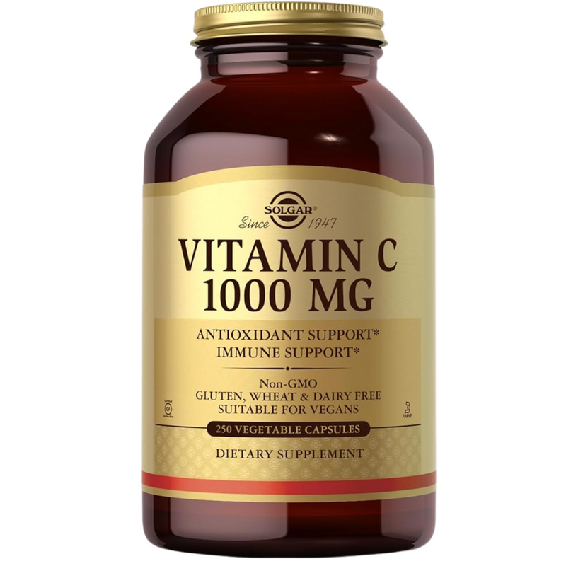 Solgar Vitamina C 1000 mg - 250 Cápsulas Vegetales - Puro Estado Físico