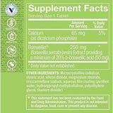 The Vitamin Shoppe Extracto De Boswellia Serrata 250 mg - 120 Tabletas - Tabla Nutricional - Puro Estado Físico