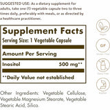 Solgar Inositol 500 mg - 100 Cápsulas De Origen Vegetal