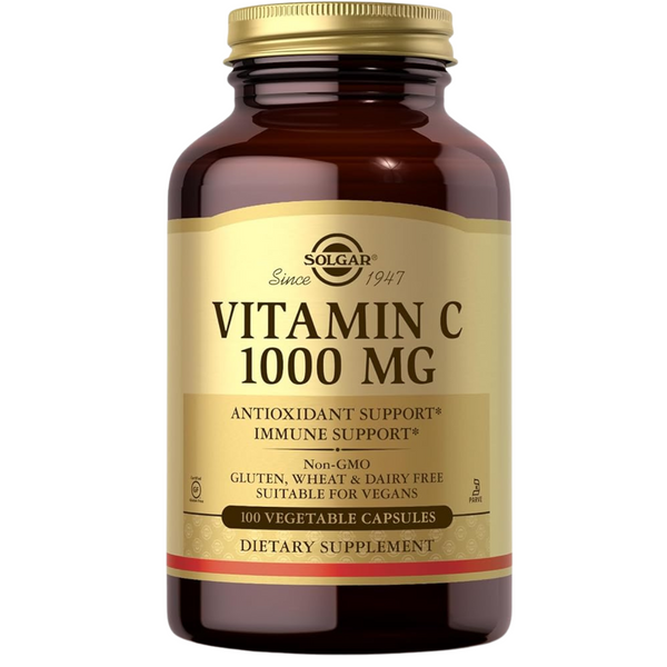 Solgar Vitamina C 1000 mg - 100 Cápsulas Vegetales - Puro Estado Físico