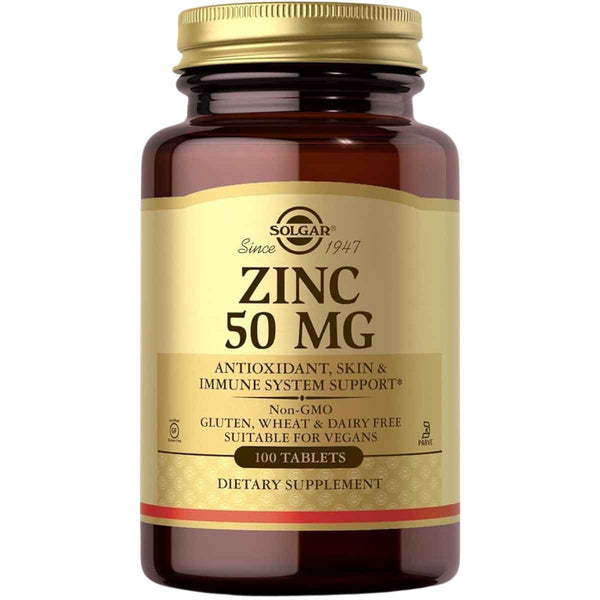 Solgar Zinc  50 mg - 100 Tabletas - Puro Estado Físico