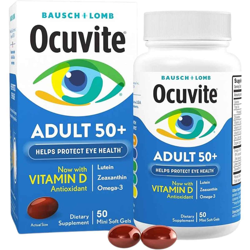 Bausch & Lomb Ocuvite Vitaminas para la Salud Ocular - 50 Mini Cápsulas Blandas - Puro Estado Físico