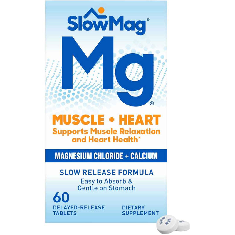 SlowMag  Cloruro de Magnesio para Salud Cardiovascular y Muscular - 60 Tabletas - Puro Estado Físico