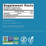 Natural Vitality Calm Magnesio - 453 g - Tabla Nutricional - Puro Estado Físico
