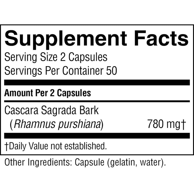 Cascara Sagrada - 100 Capsulas - Puro Estado Fisico