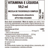 Solgar  Vitamina E Líquida  - 59  ml - Tabla Nutricional - Puro Estado Físico