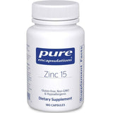 Pure Encapsulations Zinc  15 mg - 180 Cápsulas - Puro Estado Físico