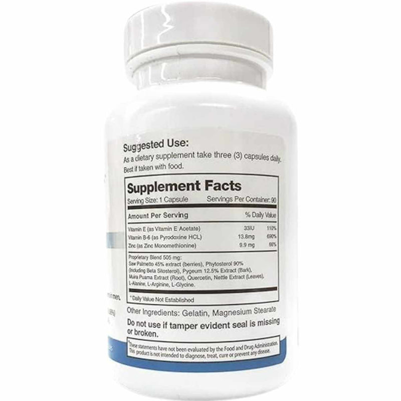 Prostavar RX Soporte Prostático  - 90  Cápsulas - Tabla Nutricional - Puro Estado Físico