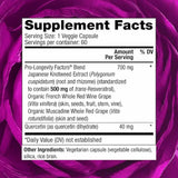 Reserveage Beauty  Resveratrol  500 mg - 60 Cápsulas Vegetales - Tabla Nutricional - Puro Estado Físico