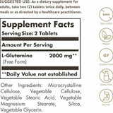 Solgar  L-Glutamina 1000 mg - 60  Tabletas - Tabla Nutricional - Puro Estado Físico