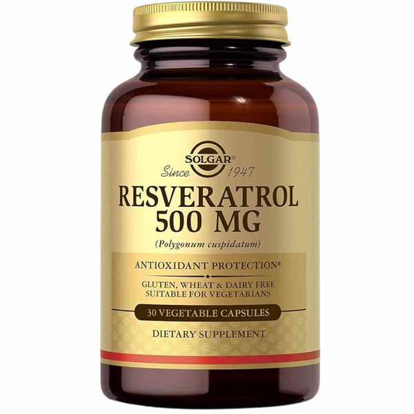 Solgar Resveratrol  500 mg - 30 Cápsulas Vegetales - Puro Estado Físico