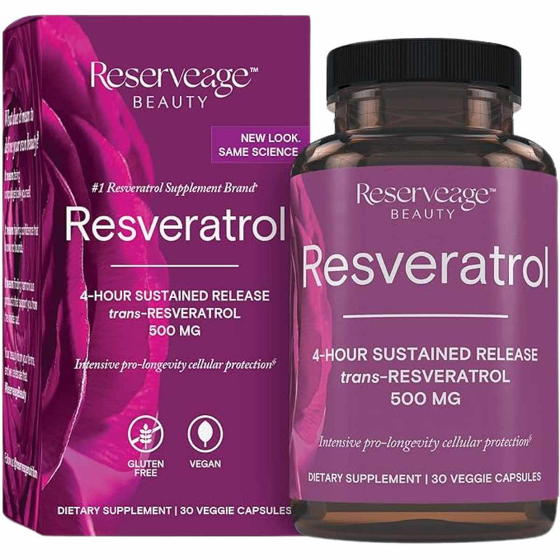 Reserveage Beauty  Resveratrol  500 mg - 30  Cápsulas Vegetales - Puro Estado Físico