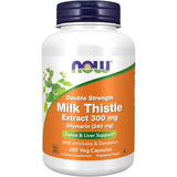 NOW Foods Cardo Mariano Doble Fuerza Salud Del Hígado 300 mg - 200 Cápsulas Veganas - Puro Estado Físico