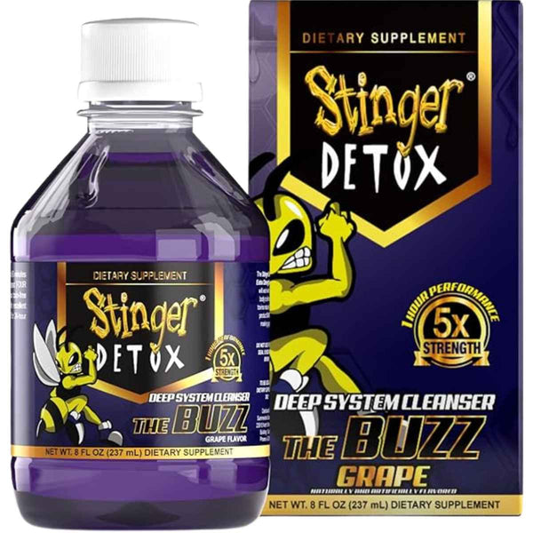 Stinger Detox The Buzz Limpiador Profundo del Sistema - Sabor Uva - 237 ml - Puro Estado Físico