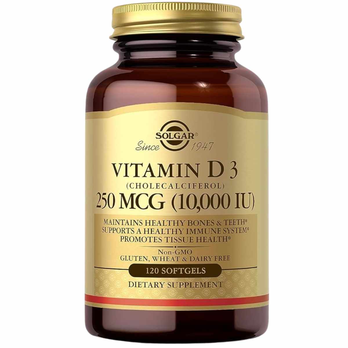 Solgar Vitamina D3 - 120 Cápsulas Blandas - Puro Estado Físico