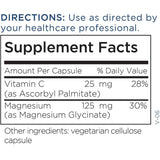 Metabolic Maintenance Glicinato de Magnesio - 180 Cápsulas - Tabla Nutricional - Puro Estado Físico